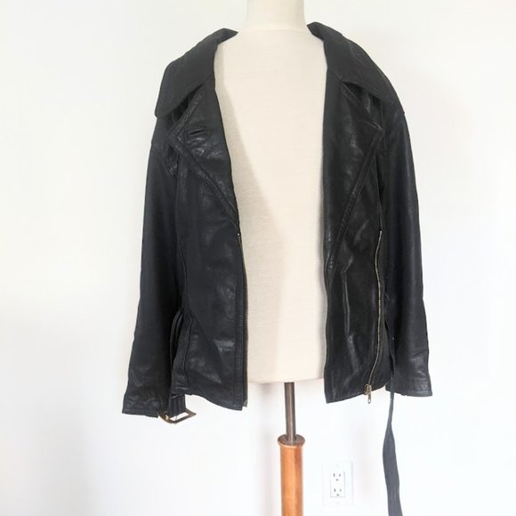 Vintage Belted Moto Jacket - Picture 3 of 6